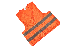 Warnweste, orange, Erwachsene, mit silbernen Reflektoren, waschbar