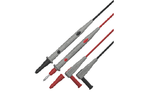 Messkabelsatz McPower Premium 100cm, schwarz/rot,Sicherheitsstecker, Prüfspitze