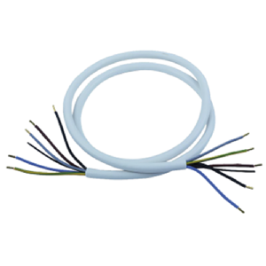 Herdanschlussleitung H05 VV-F 5G, 1,5m, weiß, Aderendhülsen auf beiden Seiten