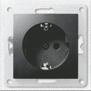 Schutzkontakt-Steckdose McPower Flair 250V~/16A, UP Einsteckschutz, matt schwarz