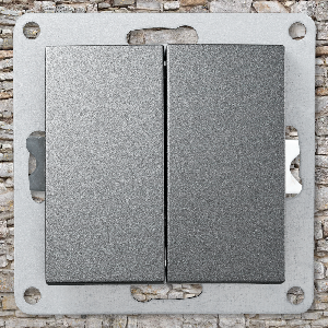Serien-Schalter McPower Flair, 2-fach, 250V~/10A, UP, anthrazit