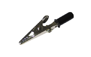 Krokodilklemme McPower, 55mm, schwarz, 1 Griff isoliert, Metall