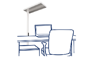 LED-Schreibtisch-Stehleuchte ROLF KERN „Smart-Pro“ mit Touch Display, PIR &amp; Tageslicht-Sensor
