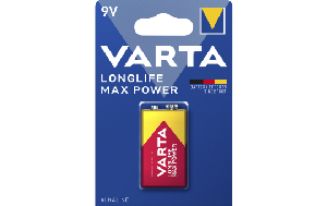 9V-Block Batterie VARTA ''Longlife Max Power'' Alkaline, 6LR61, 9V