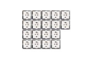 Schutzkontakt-Steckdose McPower Flair 250V~/16A, Einsteckschutz, 18er-Pack