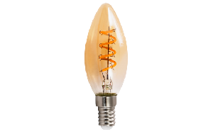 LED Filament Kerzenlampe McShine Retro E14, 2W, 150lm, warmweiß, goldenes Glas