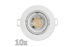 Einbauleuchten-Set McShine, 10xRahmen, 10xLED-Modul, 5W, 400lm, 230V, weiß