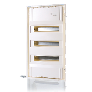 Hohlwand/Unterputz Kleinverteiler, 3-reihig, 36+6 Module, Steckklemme