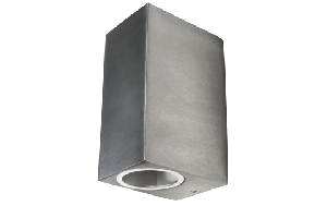 Wandleuchte McShine Square-E Edelstahl-Optik, IP44, 2x GU10, Aluminium Gehäuse