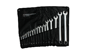 Gabel-Ringschüsselsatz, extra lang, 17-tlg., 8 - 32 mm, Chrom-Vanadium