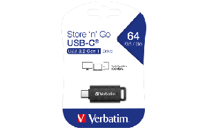 USB-C 3.2 Stick Verbatim, 64GB Speicher, Store 'n' Go, Typ C, Schiebemechanismus