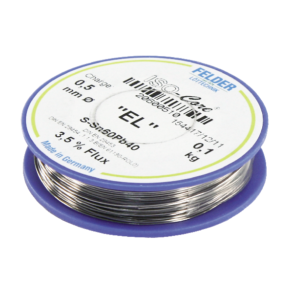 Lötzinn auf Rolle FELDER ISO-Core "EL", 0,5mm, 100g, bleihaltig (60%Sn 40%Pb)