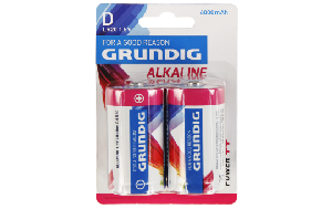 Mono-Batterie GRUNDIG Alkaline, 1,5V, Typ D/LR20, 2er-Blister