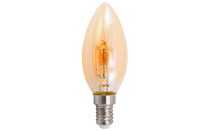 LED Filament Kerzenlampe McShine ''Retro'' E14, 1W, 90lm, warmweiß, goldenes Glas