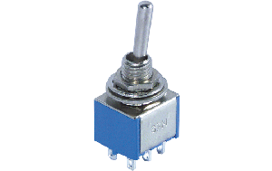 Miniatur-Kippschalter McPower, 250V/3A, 6-polig, 2 Stellungen: EIN / EIN