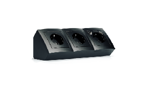 Steckdosenblock McPower &#039;&#039;Flair&#039;&#039; Aufbau, matt schwarz, 3-fach Schutzkontakt + USB