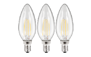 LED Filament Set McShine, 3x Kerzenlampe, E14, 3.6W, 360lm, warmweiß, klar