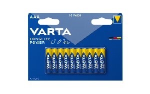 Micro-Batterie VARTA Longlife Power, Alkalinen 1,5V, Typ AAA, LR03, 10er-Blister