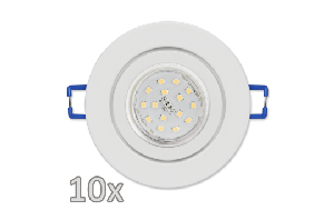 Einbauleuchten-Set McShine, 10xRahmen, 10xLED-Strahler, 5W, 500lm,weiß, IP44