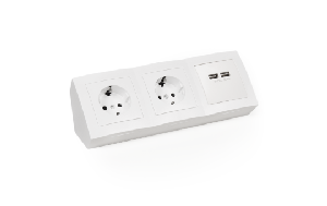 Steckdosenblock McPower ''Flair'' Aufbau, weiß, 2-fach Schutzkontakt + 2x USB