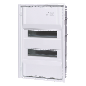 Hohlwand/Unterputz Kleinverteiler, 2-reihig, 24+4 Module, Steckklemme