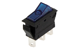 Kfz-Schalter McPower, 3-polig, 12V-250V/20A, blau, Stellungen: EIN/AUS, beleuchtet