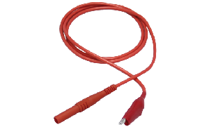 Messleitung McPower, 100cm, rot Sicherheitsstecker -> Krokoklemme