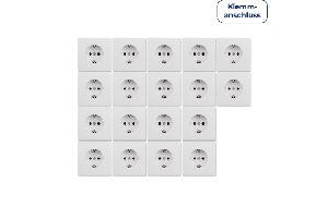 Schutzkontakt-Steckdose McPower Shallow 250V~/16A, Einsteckschutz, 18er-Pack, Steckanschluss