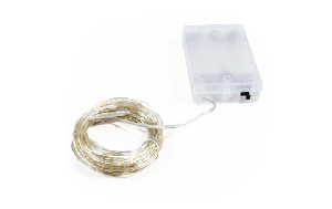LED Draht-Lichterkette McShine Micro 80 LEDs, warmweiß, Batteriebetrieb