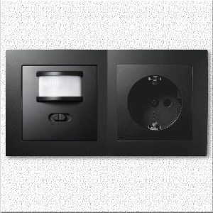 Schalter und Steckdosen Set McPower Flair PIR, matt schwarz, 3-teilig