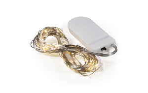 LED Draht-Lichterkette McShine Micro 50 LEDs, warmweiß, Batteriebetrieb