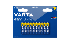 Micro-Batterie VARTA ''Longlife Power'', Alkalinen 1,5V, Typ AAA, LR03, 10er-Blister