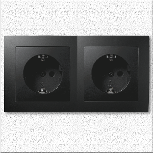 Steckdosen Set McPower Flair Beginner 2S-IP44, matt schwarz