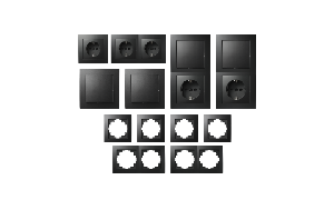 Schalter und Steckdosen Set McPower Flair Standard, matt schwarz, 20-teilig