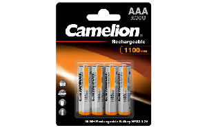 Micro-Akku CAMELION 1,2 V, 1.100 mAh, Typ AAA, NiMH, 4er-Blister