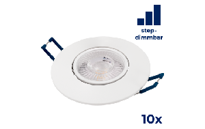 LED-Einbauleuchte McShine ''EL-313D'' 4,5W, 450lm, 3000K, step-dimmbar, 10er-Pack