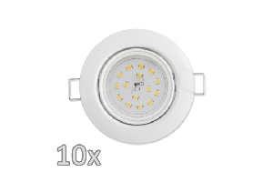 Einbauleuchten-Set McShine 10xRahmen, 10xLED-Modul, 5W, 440lm, 230V, weiß