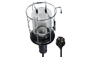 Handleuchte, Schutzglas mit Metall- und Gummischutz, E27, 5m Zuleitung