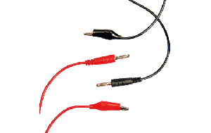 Messleitung McPower, 80cm, 1x rot, 1x schwarz, Krokoklemme und Bananenstecker