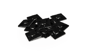 Kabelsockel McPower für Kabelbinder 40x40mm, schwarz, selbstklebend, 10er-Pack