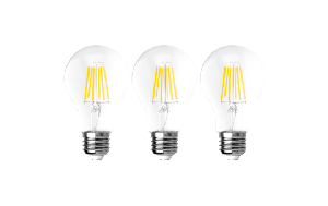 LED Filament Set McShine, 3x Glühlampe, E27, 8W, 1055lm, warmweiß, klar