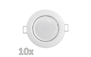 Einbauleuchten-Set McShine, 10xRahmen, 10xLED-Modul, 3W, 265lm, 230V, weiß