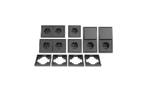 Schalter und Steckdosen Set McPower Shallow ''Standard'' 20-teilig, anthrazit, Steckanschluss