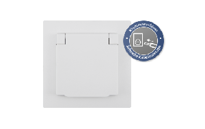 Schutzkontakt-Steckdose McPower &#039;&#039;Flair&#039;&#039; 250V/16A, UP, IP44, weiß, Steckanschluss
