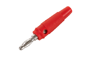 Bananen-Stecker McPower, 4 mm, Querloch, Druckfeder, rot