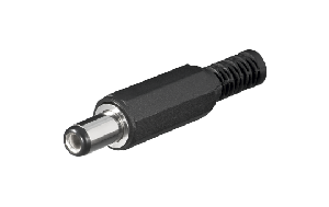 DC-Stecker mit Knickschutz, 2,1x5,5mm, Schaftlänge 9mm
