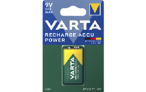 E-Blockbatterie VARTA Accu Power, Ni-MH, 200mA, HR22, Typ 9V Block, 1er-Blister