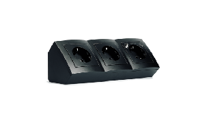 Steckdosenblock McPower ''Flair'' matt schwarz, 3-fach Schutzkontakt + USB-C/USB-A
