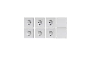 Schalter und Steckdosen Set McPower Shallow Einsteiger 16-teilig, Steckanschluss, weiß