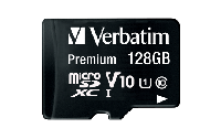 Micro SDHC Card Verbatim, 128GB Speicherkapazität, inkl. Adapter, Class 10